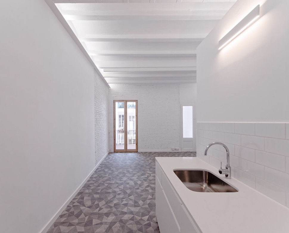 Cocina blanca reformada
